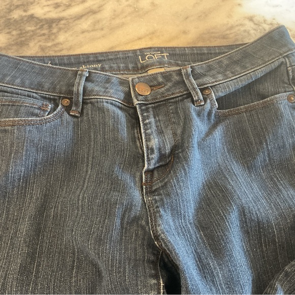 Ann Taylor Loft Curvy Skinny Jeans. Pretty medium blue. - Picture 3 of 4